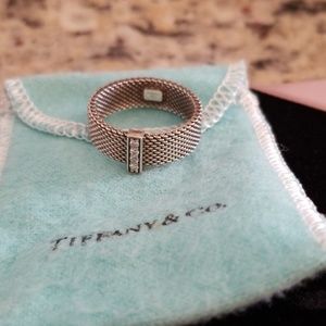 Tiffany & Co sterling silver and diamond ring